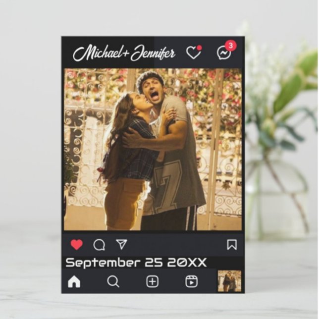 Convite Casamento Personalizado Inspirado pelas Mídias Soc (Criador carregado)