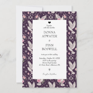 Convite Casamento Personalizado Máximo Romântico Maroon Ún