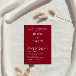 Convite Casamento Personalizado Rosa e Vermelho com Script