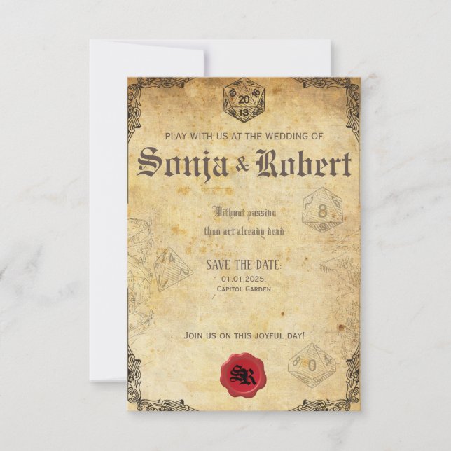 Convite Casamento Personalizável de Fantasia de Jogador de (Frente)