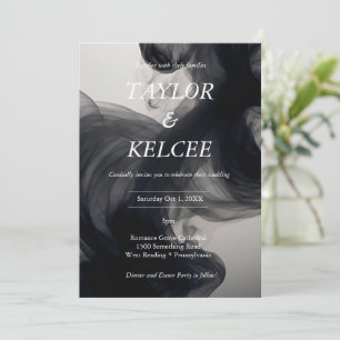 Convite Casamento PERSONALIZÁVEL de Fumaça Negra
