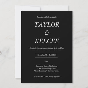 Convite Casamento PERSONALIZÁVEL Preto Premier