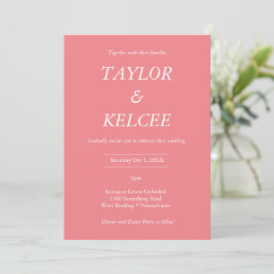 Convite Casamento PERSONALIZÁVEL rosa Dourado