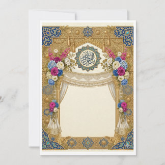 Convite casamento personalizável tradicional islâmico