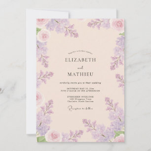 Convite Casamento Petal Pink Amethyst Wisteria