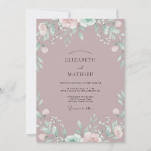 Convite Casamento Pétala Aquarela Bege