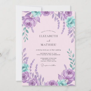 Convite Casamento Pétala Aquática de Ámbar