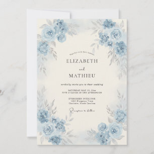 Convite Casamento Pétala Azul Centáurea