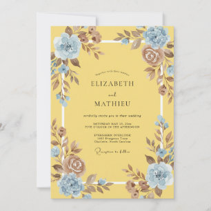 Convite Casamento Pétala Bege Amarelo