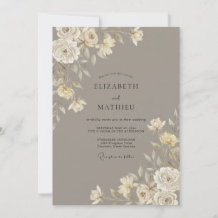 Convite Casamento Pétala Bege Muted