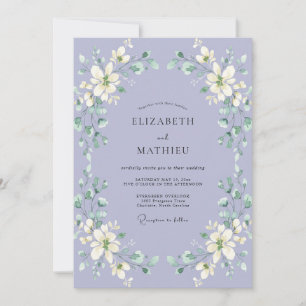 Convite Casamento Pétala Branca Lilás