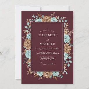 Convite Casamento Pétala Bronze Marrom