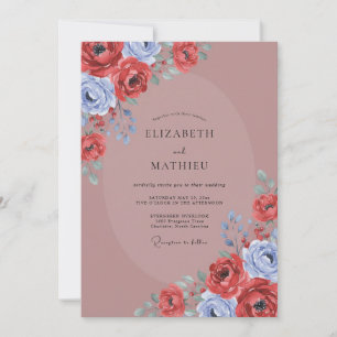 Convite Casamento Pétala Carmesim Malva