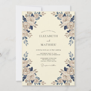 Convite Casamento Pétala Champanhe Safira