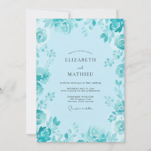 Convite Casamento Pétala Ciano