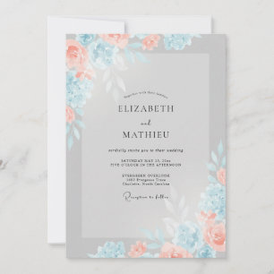 Convite Casamento Pétala Coral Prata