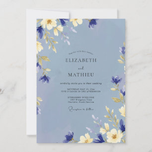 Convite Casamento Pétala Creme Suave Periwinkle