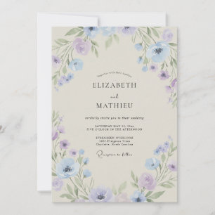 Convite Casamento Pétala de Ametista Periwinkle