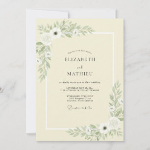 Convite Casamento Pétala de Anêmona Creme