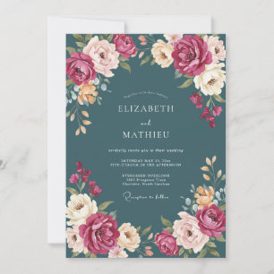 Convite Casamento Pétala de Ardósia Magenta