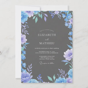 Convite Casamento Pétala de Ardósia Periwinkle
