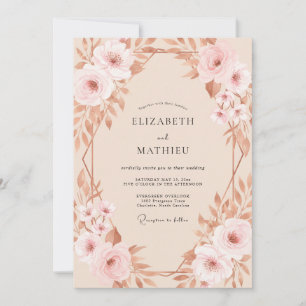 Convite Casamento Pétala de Champanhe Cobre
