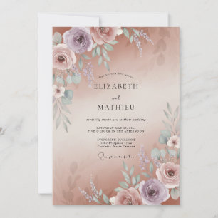 Convite Casamento Pétala de Cobre Malva