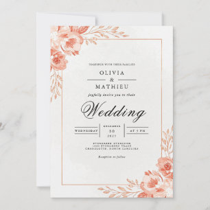 Convite Casamento Pétala de Coral