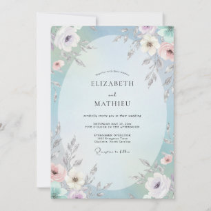 Convite Casamento Pétala de Coral Macio Periwinkle