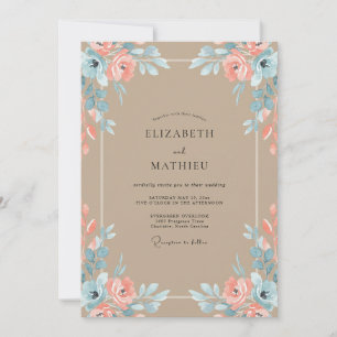Convite Casamento Pétala de Coral Macio Taupe