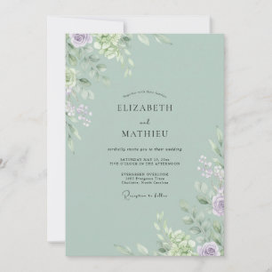 Convite Casamento Pétala de Lavanda Menta