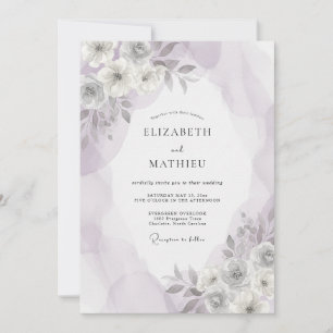 Convite Casamento Pétala de Lilás Macio Prata