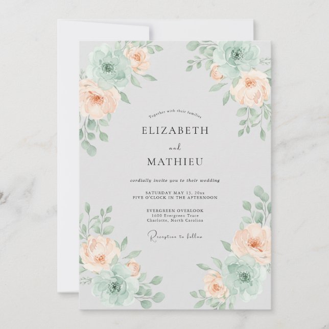 Convite Casamento Pétala de Maresia Dourada (Frente)