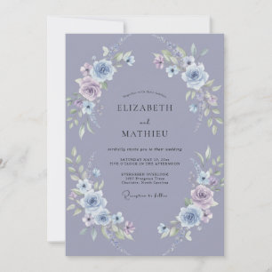 Convite Casamento Pétala de Mauve de Aço
