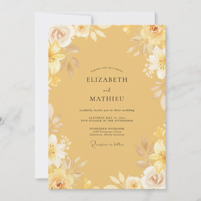 Convite Casamento Pétala de Mel (Frente)