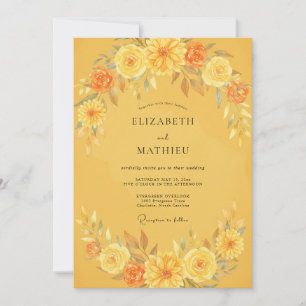 Convite Casamento Pétala de Mel Dourado