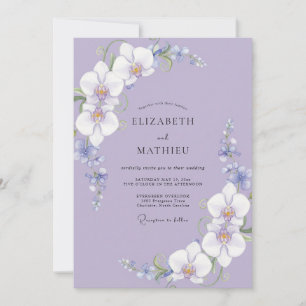 Convite Casamento Pétala de Orquídea Violeta