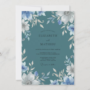Convite Casamento Pétala de Periwinkle Slate