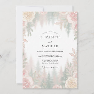 Convite Casamento Pétala de Pêssego Champagne
