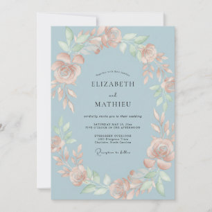 Convite Casamento Pétala de Pêssego Slate