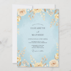 Convite Casamento Pétala de Pó de Champanhe