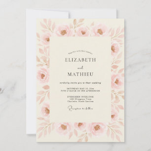 Convite Casamento Pétala de Ranunculus Rosado