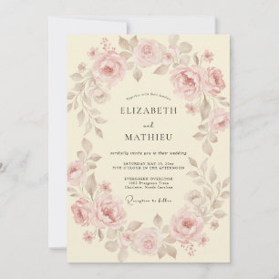 Convite Casamento Pétala de Rosa Bege Taupe