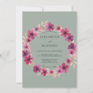 Convite Casamento Pétala de Sálvia Magenta