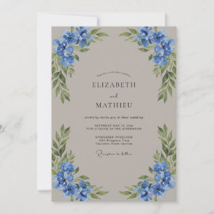 Convite Casamento Pétala de Taupe Centáurea