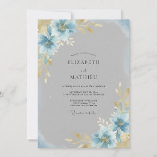 Convite Casamento Pétala Dourada Centáurea