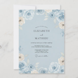Convite Casamento Pétala Gelo Azul