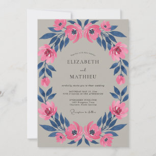 Convite Casamento Pétala Índigo Magenta