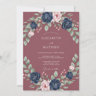 Convite Casamento Pétala Índigo Malva