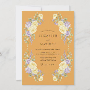 Convite Casamento Pétala Lilás Âmbar